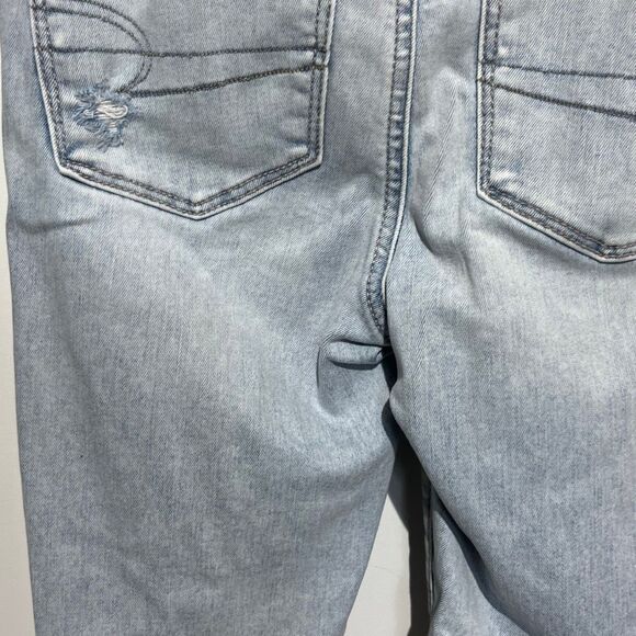 American Eagle Outfitters Women's Blue Denim Distressed Skinny Jeans Size 4 - Picture 9 of 10